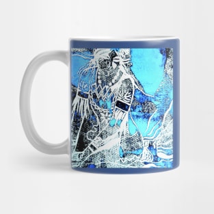 Mata Hari Aqua Block Print Mug